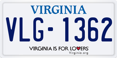 VA license plate VLG1362