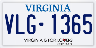 VA license plate VLG1365