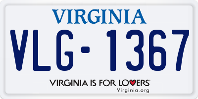 VA license plate VLG1367