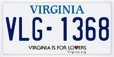 VA license plate VLG1368