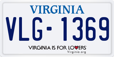 VA license plate VLG1369