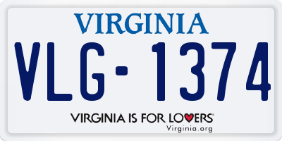 VA license plate VLG1374