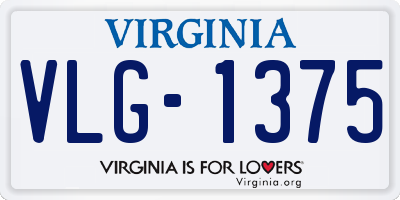VA license plate VLG1375