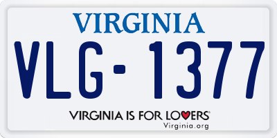 VA license plate VLG1377