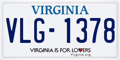 VA license plate VLG1378