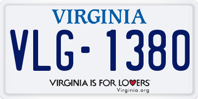 VA license plate VLG1380