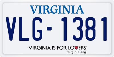 VA license plate VLG1381