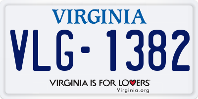 VA license plate VLG1382