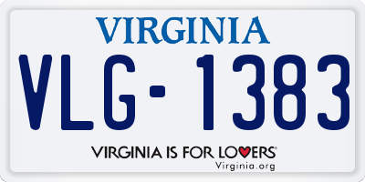 VA license plate VLG1383