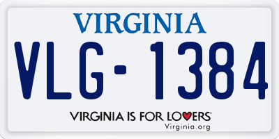 VA license plate VLG1384