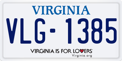 VA license plate VLG1385
