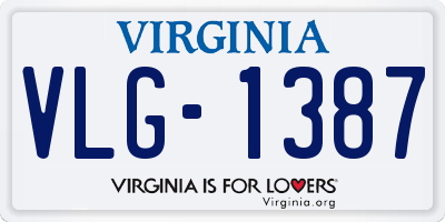 VA license plate VLG1387