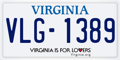 VA license plate VLG1389