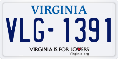 VA license plate VLG1391