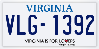 VA license plate VLG1392