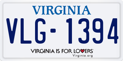 VA license plate VLG1394