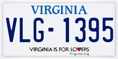 VA license plate VLG1395