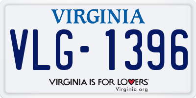 VA license plate VLG1396