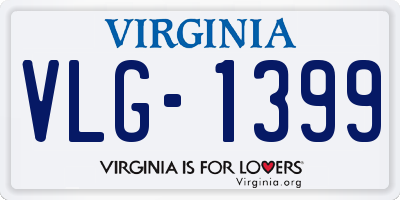 VA license plate VLG1399
