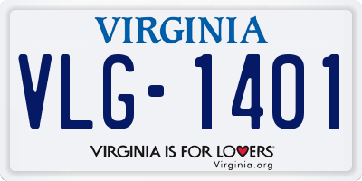 VA license plate VLG1401