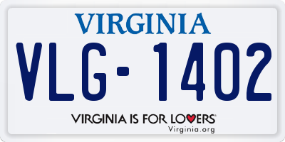 VA license plate VLG1402