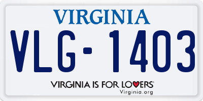 VA license plate VLG1403