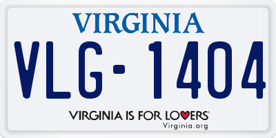 VA license plate VLG1404