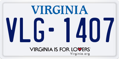 VA license plate VLG1407