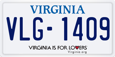 VA license plate VLG1409