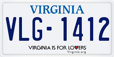 VA license plate VLG1412