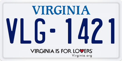 VA license plate VLG1421