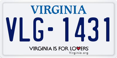 VA license plate VLG1431
