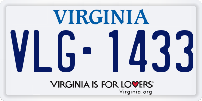 VA license plate VLG1433