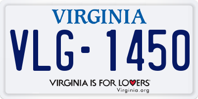 VA license plate VLG1450