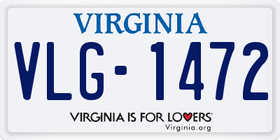 VA license plate VLG1472