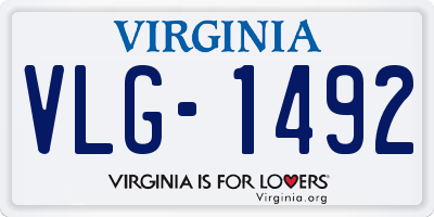 VA license plate VLG1492