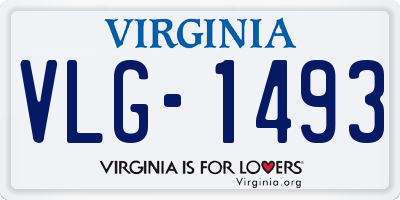 VA license plate VLG1493