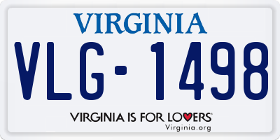 VA license plate VLG1498