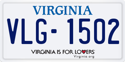 VA license plate VLG1502