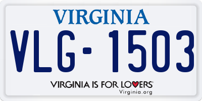 VA license plate VLG1503