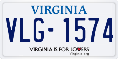 VA license plate VLG1574
