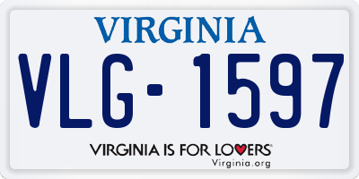 VA license plate VLG1597