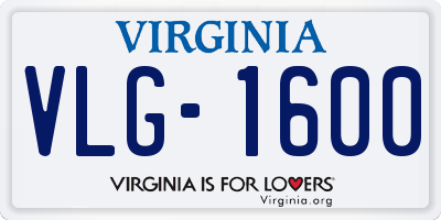 VA license plate VLG1600