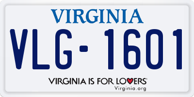 VA license plate VLG1601