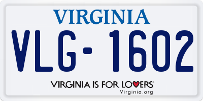 VA license plate VLG1602