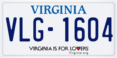 VA license plate VLG1604