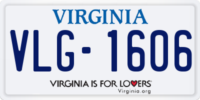 VA license plate VLG1606