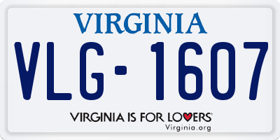 VA license plate VLG1607
