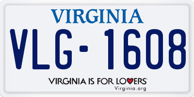 VA license plate VLG1608