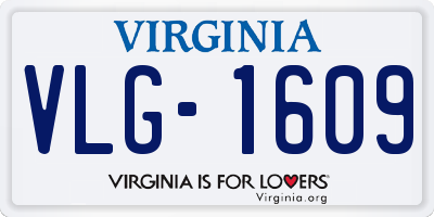 VA license plate VLG1609